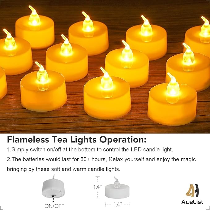 AceList 30 PCS Luminary Bags with 30 PCS Flameless Candles Tea Lights for Wedding, Birthday, Party, Christmas Decorations(Fireworks)