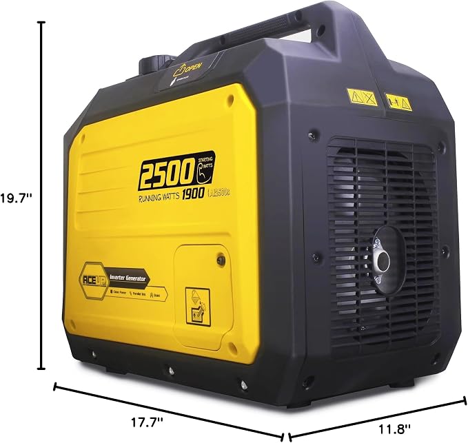 Aceup Energy 2500 Watt Gas Inverter Generator, Super Quiet Portable Generator for Home use, Camping, EPA Compliant