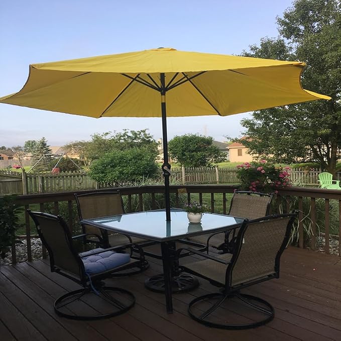 Patio Umbrella Cover Canopy Replacement Top for 8 Ribs, Fade Resistant Outdoor Table Market Umbrella Canopy Cloth for Garden/Deck/Backyard/Pool