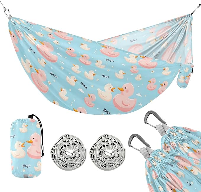 Camping Hammock Outdoor Hammocks for Outside Lovely Duck Beach Trees Portable Lightweight with Pockets Tree Straps Indoor