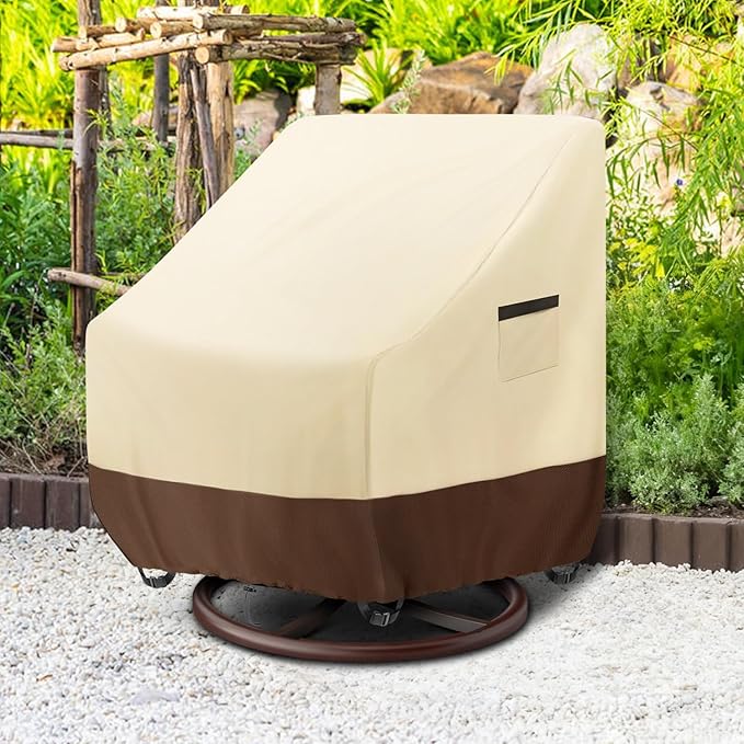 Outdoor Swivel Lounge Chair Cover, Waterproof Heavy Duty Patio Chair Cover, (33" W x 35" D x 38.5" H) Patio Garden Porch Furniture Cover for Swivel Chair - 2 Pack