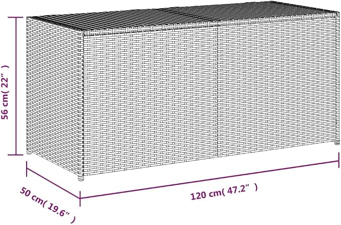 Outdoor Storage Box Poly Rattan Garden Deck Chest with Zipped Liner and Gas Lift Mechanism for Patio Furniture Cushions and Pillows Large Wicker Trunk in Various (120 x 50 x 56 cm)