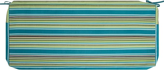 FUNHOME Outdoor Bench Cushion Covers,45" x 18" x 3", No Insert! Patio Bench Cushion Covers for Outdoor Furniture,Water Resistant Patio Loveseat Cushion Covers 1 Pack, Green Stripe(Covers ONLY)