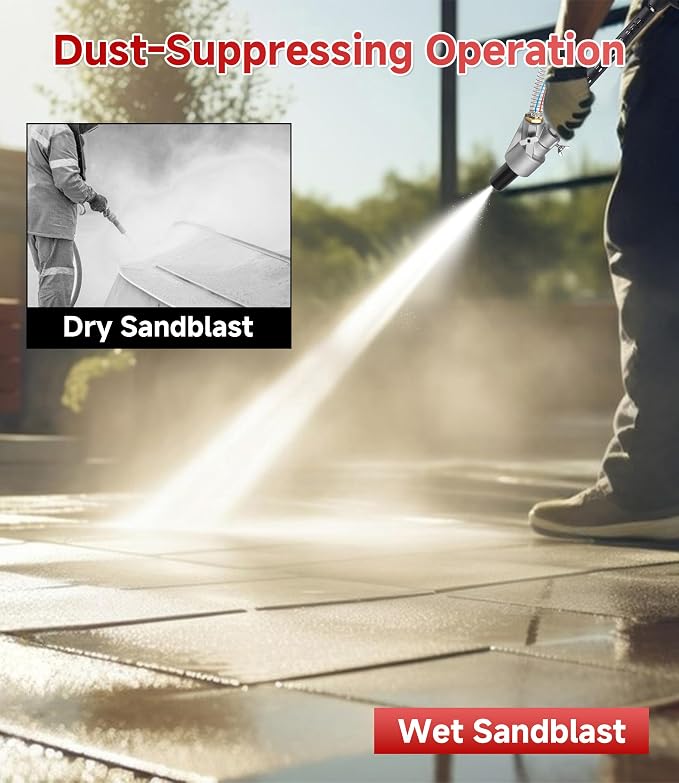 M MINGLE Pressure Washer Sandblasting Kit, 5000 PSI Wet Sand Blaster for Pressure Washer, Power Washer Sand Blaster Kit, 8.0 GPM, 1/4 Inch Quick Connect