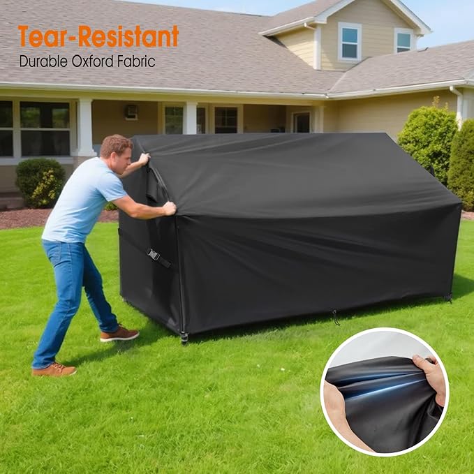 Outdoor Sofa Cover, 54 Inch Waterproof Paito Couch Loveseat Cover, Furniture Covers for Outdoor Seating for Winter - 54 x 28 x 34 Inch, Black