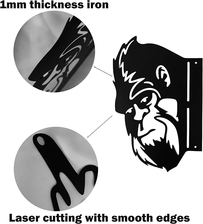 13.4x8.7 IN Sasquatch Peek Metal Sign Bigfoot Yard Decor | Funny Big Foot Animal Cutout Plaque Sculpture Silhouette Art Tree Fence Garden Patio House Wall Porch Man Cave Cabin