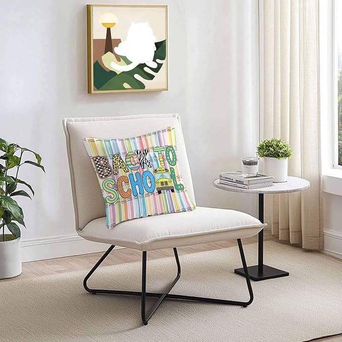 Outdoor Waterproof Throw Pillow Covers Set of 2 Back to School Pillowcases 24x24 Inches Crayon Truck School Season Decorative Pillows Cushion Case Patio Pillows for Couch Bed Chair Garden