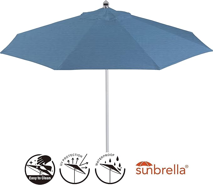 9ft Sunbrella Universal Patio Umbrella Replacement Canopy Cover- Fitx 8 Ribs Umbrella