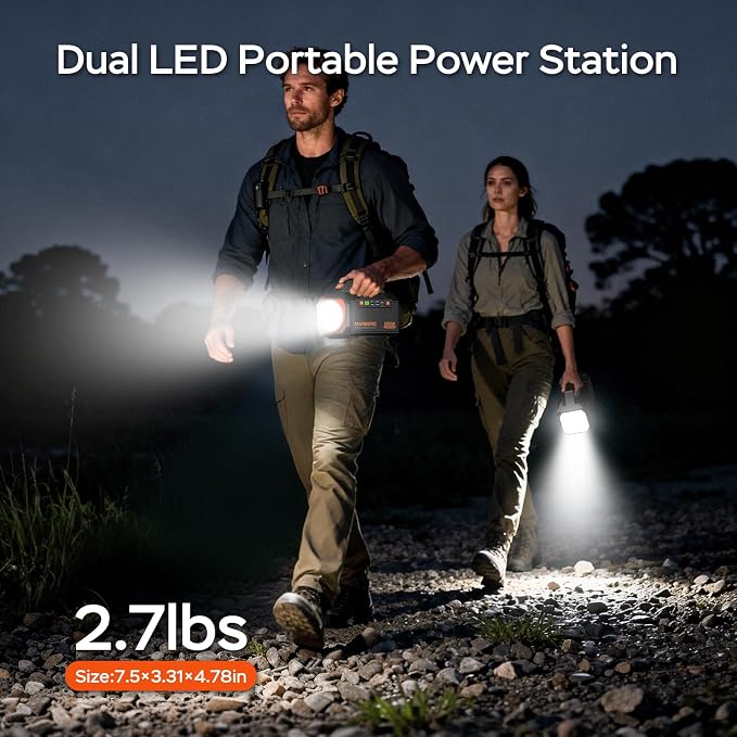 MARBERO Portable Charger Power Bank 48,000mAh Emergency 177.6Wh Portable Power Station, Fast Charging USB-C 60W PD Bright LED Flashlight & Panel for Travel, Camping, Business Trips & Outages