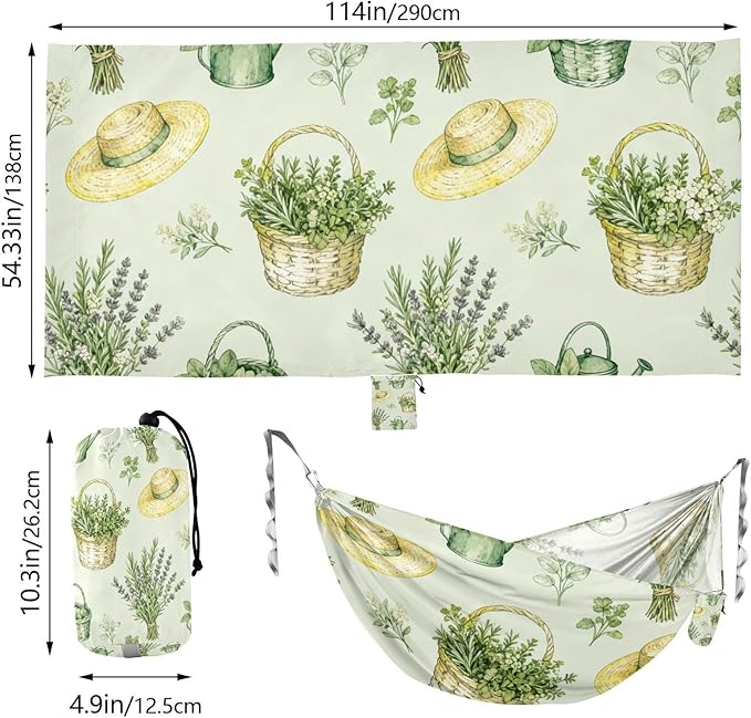 Garden Tools and Herbs Hammocks with Tree Straps Swing Hammock for Indoor Outdoor Patio