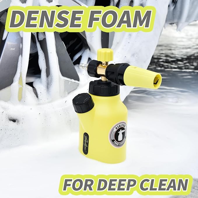 Realyou Foam Cannon for Pressure Washer up to 4500 PSI, Premium Foam Sprayer with Easy Foam Dispensing, Car Wash Sprayer with 1 Liter Bottle