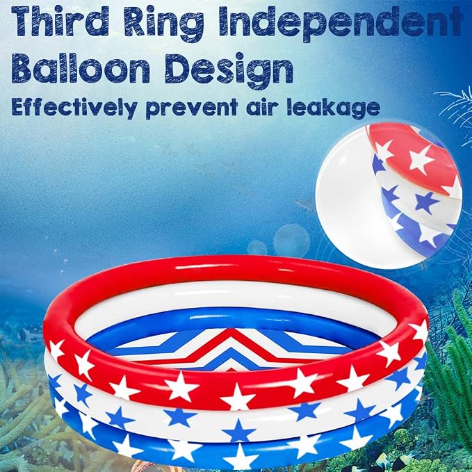 2 Pack Inflatable Kiddie Pool, 47.5"x12" Inflatable Swimming Pool for Kids Summer Fun, Inflatable Baby Ball Pit Pool for Indoor Outdoor Water Fun Swimming Pool Center
