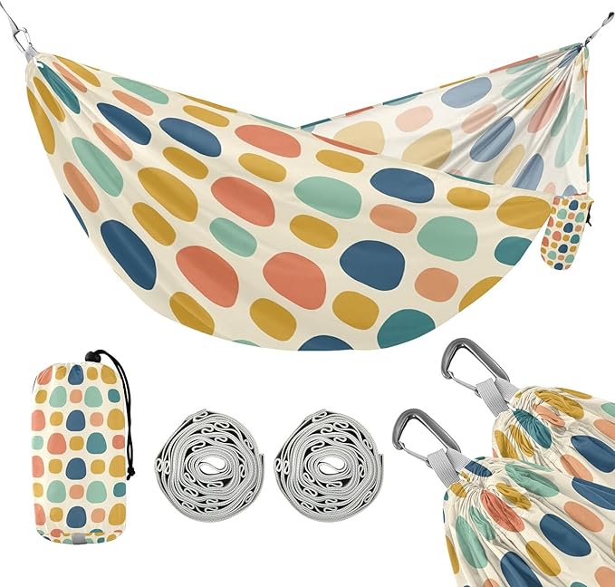 Hammocks for Outside Easter Eggs Camping Hammock Portable Hammocks with Tree Straps and Carry Bag Camping Accessories for Hiking Beach Outdoor