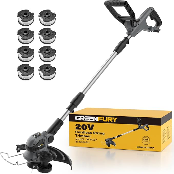 Weed Wacker Compatible with Dewalt 20V Max Battery, 12 Inch Cordless String Trimmer, Auto Line Feed Grass Trimmer w/9 Line Spools for Lawn, Yard and Garden (Battery Not Included)