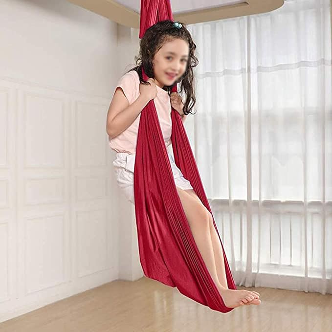 Home Outdoor Swing Load Up Cuddle Hammock Children Kids Toy Special Needs Sensory Integration Swings (Color : Red, Size : 150 x 280 cm (L x W).)