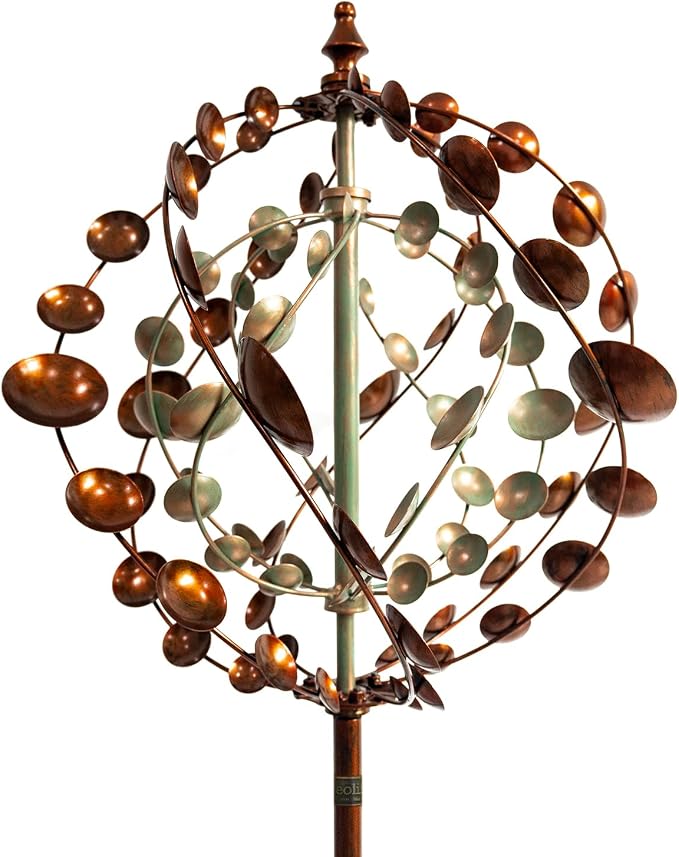 Wind Spinners Outdoor, 75" Large Metal Kinetic Wind Sculptures for Garden, 360 Degrees Swivel Yard Art with 2 Piece Welcome Flag Decoration