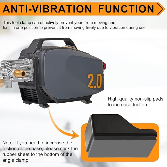 Split Mount/Foot Clamp/Anti-Vibration Bracket Compatible with Active 2.0 Electric Pressure Washer, Increasing Friction, Preventing Movement
