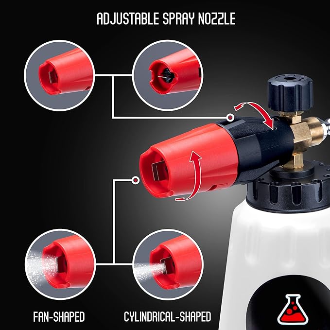 Suds Lab F1 Professional Foam Cannon with 32 Ounce Canister | Adjustable Foam Nozzle, Quick Connect Pressure Washer, Car Washing