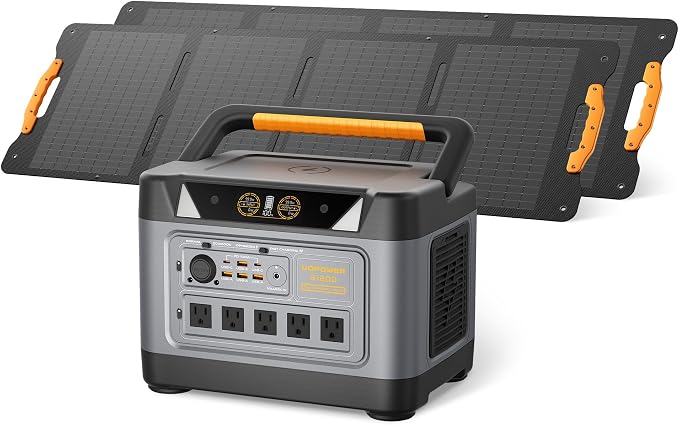 UDPOWER S1200 Solar Generator with 240W Panel, 1200W (Surge 1800W) UPS, UL2743, for Home RV Emergency, Fast Solar Charging