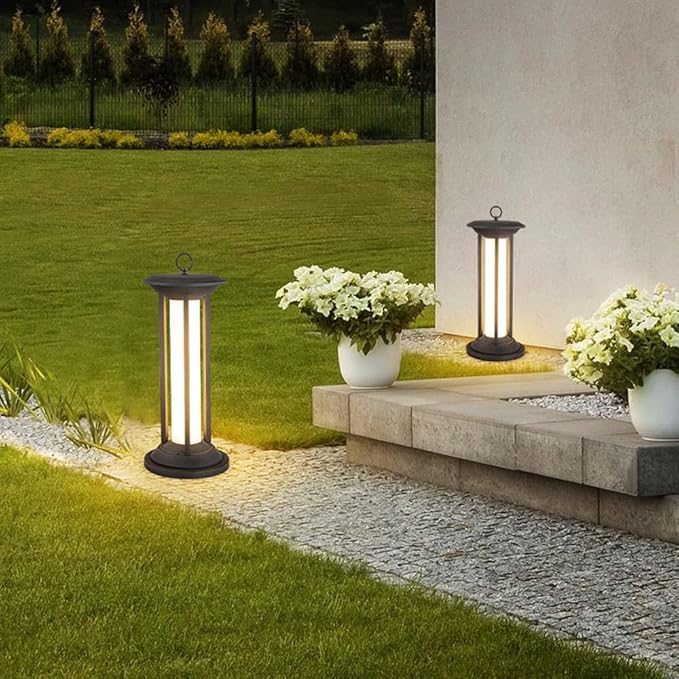ANALYST Modern Waterproof Lawn Lights Outdoor Garden Patio Yard Lamps External Landscape Path Lights Floor Mount Light Fixture for Villa Porch Walkway Driveway Pathway H24.03in,Modern Wall Sconces