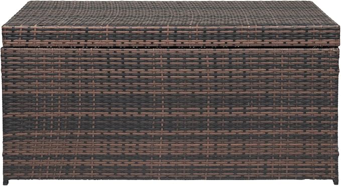 132 Gallon Wicker Storage Box,Patio PE Rattan Storage Container for Indoor Outdoor Outside,Lockable Deck Box for Cushions,Pillows,Towels,Garden Tools,Patio Furniture
