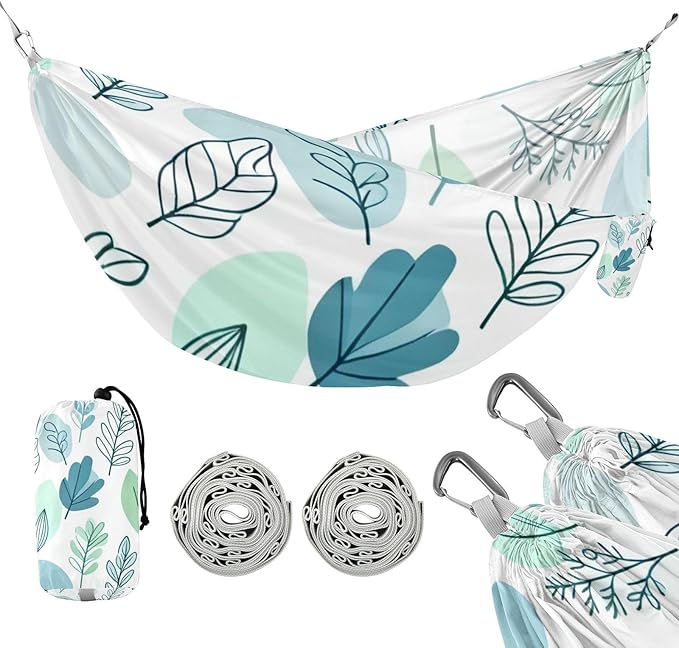Minimalist Leaf Hammocks with Hanging Rope Tree Hammock for Outside Patio Backyard Poolside