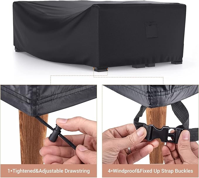 Patio Furniture Set Cover Waterproof, Mrrihand Outdoor Sectional Sofa Set Cover Heavy Duty 600D Table and Chair Set Cover 118" L× 57" W× 28" H