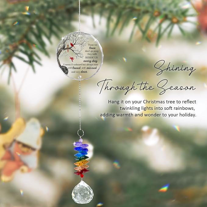 Memorial Suncatcher Ornament - Sympathy Gift for Loss of Loved One - Crystal Rainbow Maker - Those we Love Don't go Away - Hanging Crystal Decor Home Decor Window Décor