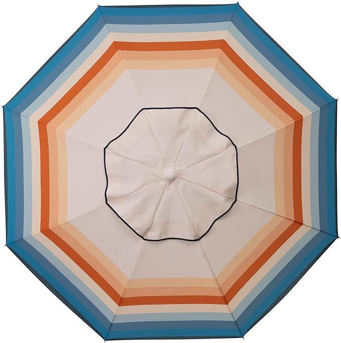 PICNIC TIME 5.5 Ft Portable Beach Umbrella, Lightweight UV Protection Sunshade with Tilt Pole & Carry Bag, Outdoor Canopy Umbrella for Beach, Sand, Pool, Patio, Camping, Travel, or Backyard Shade, (Phoenix Stripe)