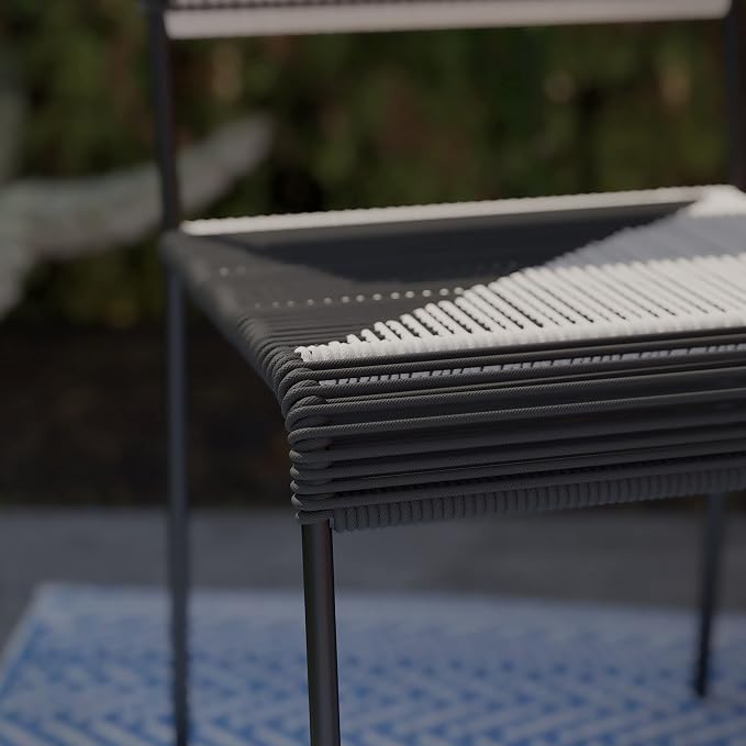 SEI Outdoor Patio Furniture - Watkindale Woven Outdoor Chairs - 2 Piece Set - Bohemian Design Black Rattan - Fully Assembled - Ideal for Patio, Backyard (OD1172408)
