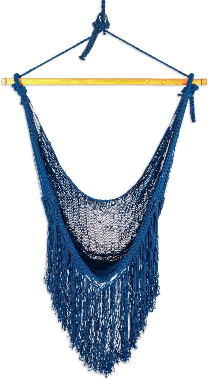 Novica Handmade Sea Breezes in Midnight Blue Cotton Hammock Swing (Single)