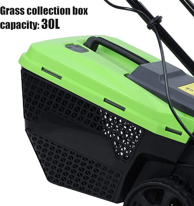 Electric Lawn Mower 1600W Self-Propelled Lawn Mower Cordless Brushless with 30L Grass Tank Brushless Motor Three Adjustable Height 25 45 65mm 3600Rpm US Plug