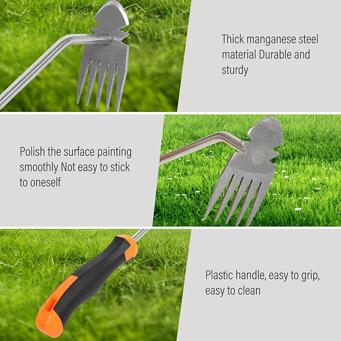 Weed Remover Tool,New Durable Garden Weed Tool,Gardening Weeding Tools,Portable Garden Weeding Tool for Vegetable Gardening Backyard Farm Planting & Weeding (Rubber Handle)