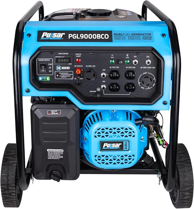 Pulsar 9,000-Watt Dual-Fuel Generator with Electric Start and CO Alert