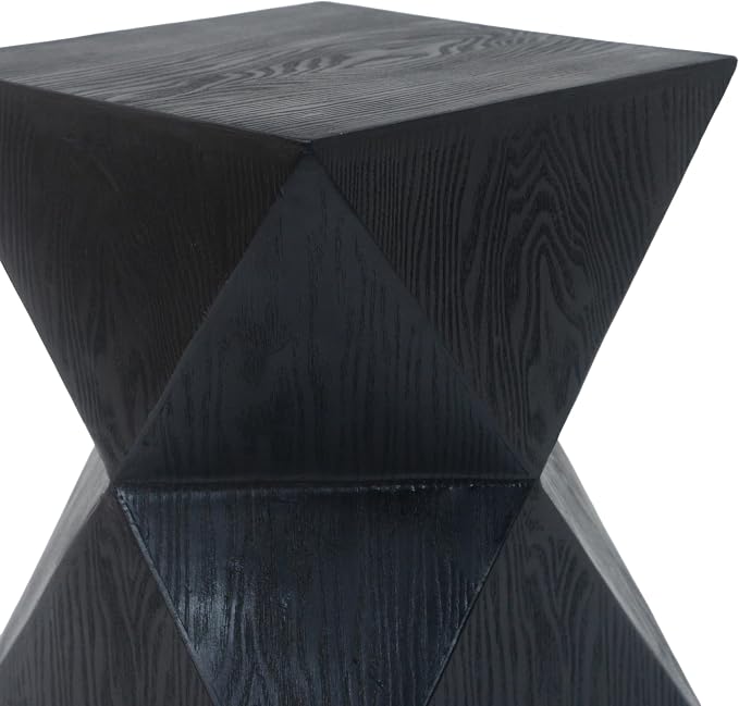 Concrete Side Table, Black, Prismatic Shape