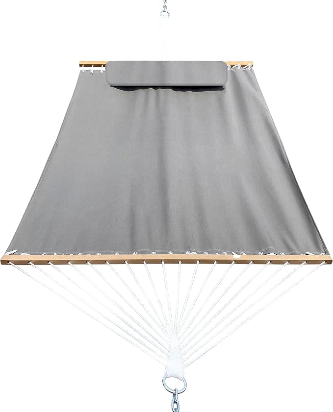 All-Weather Classic Outdoor Hammock with Pillow Deluxe Size Sunbrella® Fabric (Canvas Granite (#5402-0000))