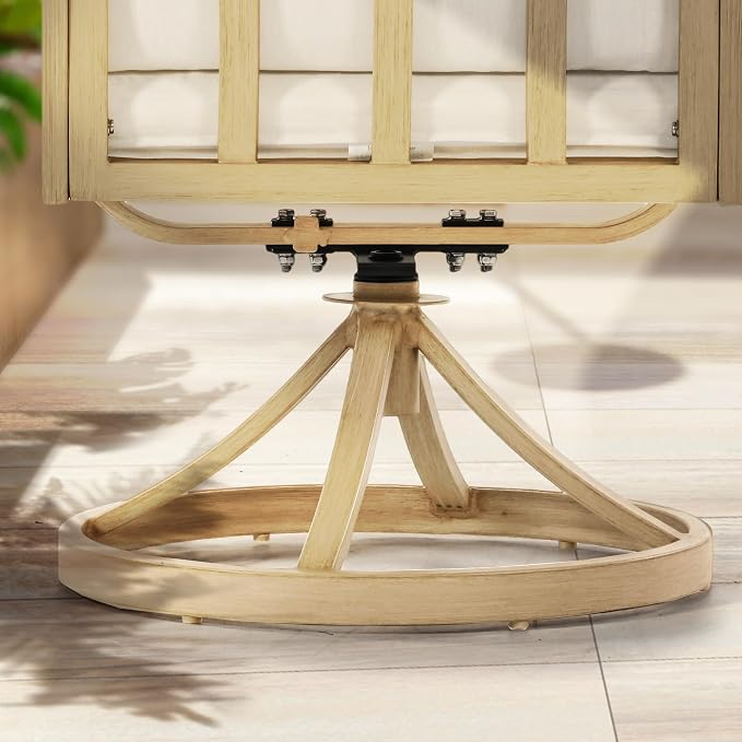 HAPPATIO 7 Piece Patio Dining Set, Aluminum Outdoor Dining Set for 6, Patio Furniture Sets, 2 Swivel Dining Chairs, 4 Dining Chairs, Aluminum Furniture Set for Patio, Yard (Beige)