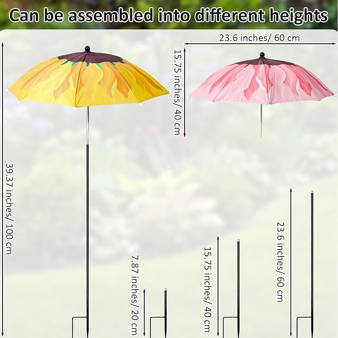 Plant Umbrellas for Outdoor Plants, Large Garden Plant Umbrella Shade Upgraded Adjustable Angle Height for Potted Plants Garden Beds