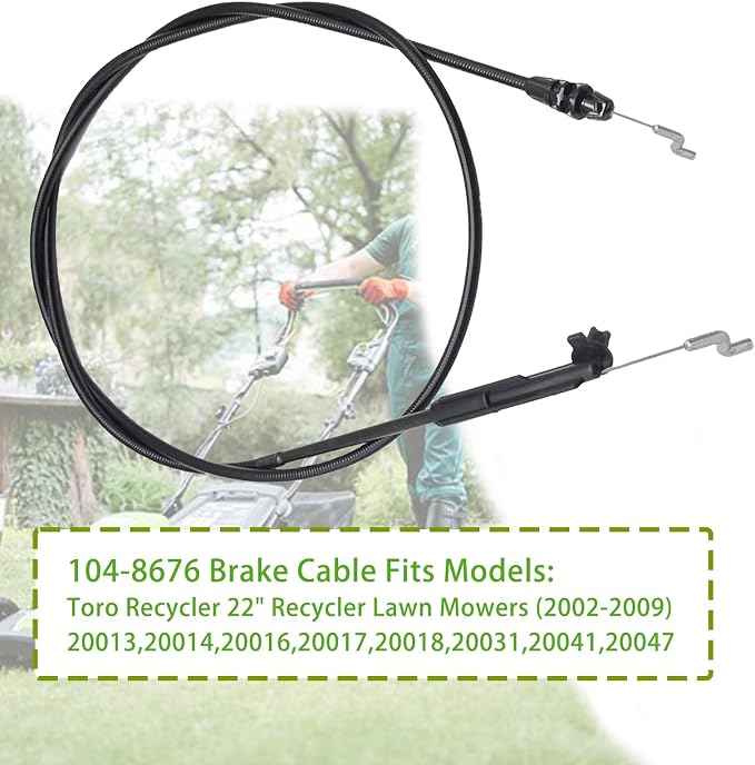104-8676 Brake Cable, for Toro Recycler 22" 20013 20014 20017 20018 20031 20041 20049 20051 20066 20067 Walk-Behind Lawn Mowers