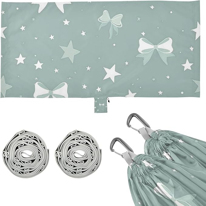 Mint Green Star Bow 330lb Capacity Hammocks for Camping with Hanging Rope Swing Hammock for Outside Patio Garden hamaca para Patio Exterior