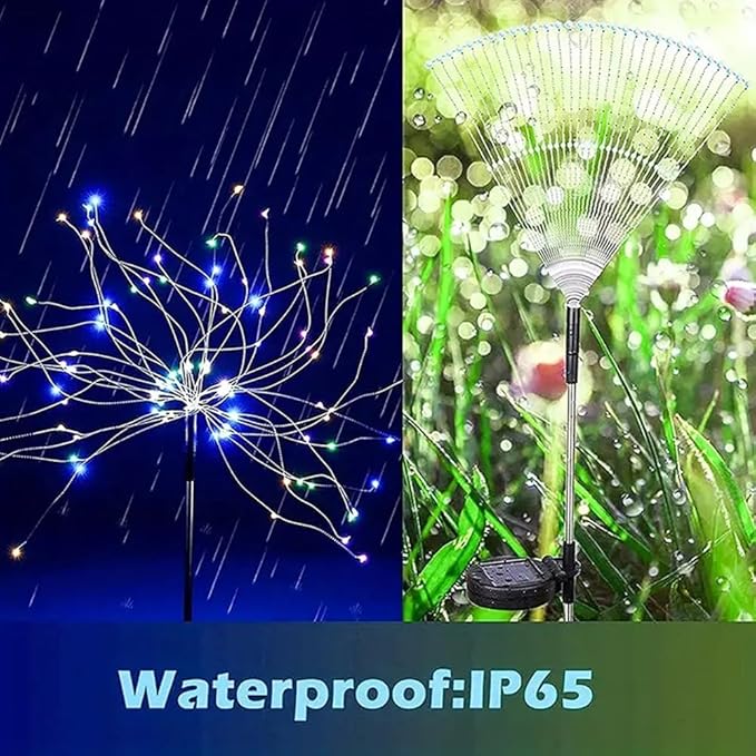 XIHAMA Solar Garden Lights 2 Pack 150 LED Fireworks Garden Lights Solar Lamp with 8 Lighting Modes Waterproof Outdoor Lamp for Lawn Backyard Flower Boxes Pathway
