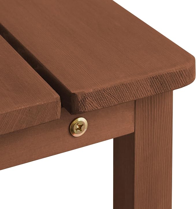 Casafield Adirondack Side Table, Cedar Wood Outdoor End Table with Shelf for Patio, Deck, Lawn and Garden - Espresso