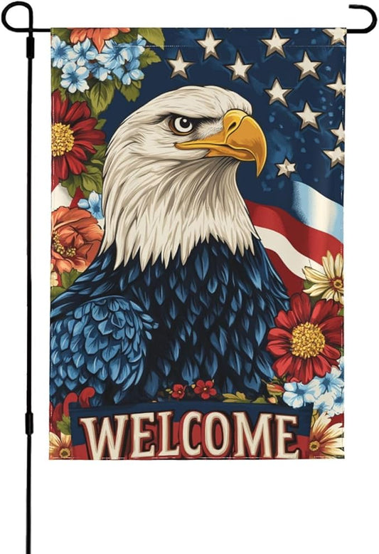 USA Flag Garden Flag 12x18 Inch Double Sided All-Weather Polyester Outdoor Flag For Patio Lawn Yard And Garden Welcome Decor