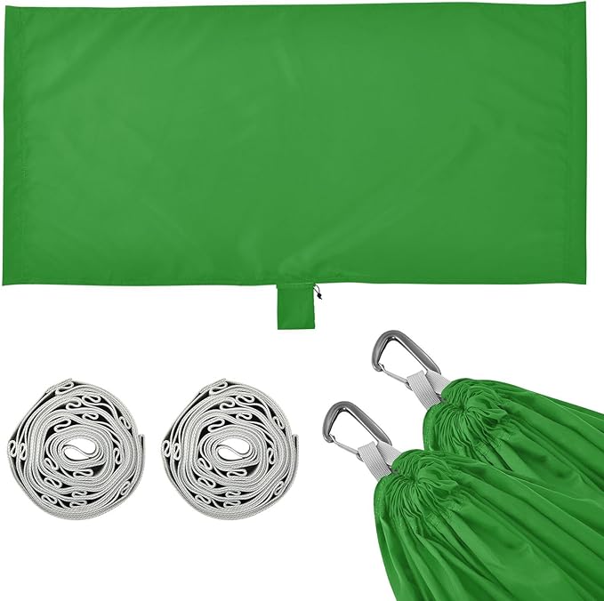 Safari Green Solid Color Pure Plain 330lb Capacity Outdoor Hammock with Portabl Carry Bag Portable Hammock for Outside Camping Essentials hamaca para Patio Exterior
