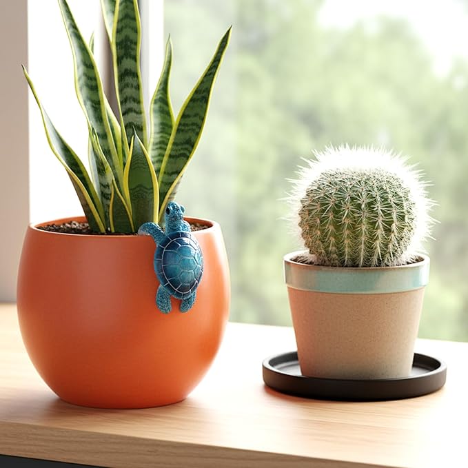 Turtle Plant Decorations For Pots Blue Tortoise Figure Plant Pot Hanger | Climbing Resin Cute Hanging Sea Turtle Statue Planter Pots Decorations For Yard Garden Ornaments Pot Decoration