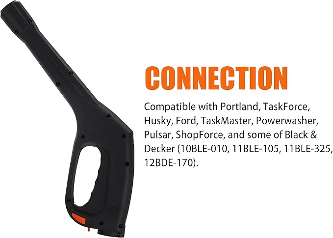 FIXFANS Pressure Washer Gun, Compatible with Some Portland Husky Black Decker Ford Pulsar Shopforce Taskforce Powerwasher Taskmaster Electric Pressure Washers, Replacement Power Washer Gun 2000 PSI