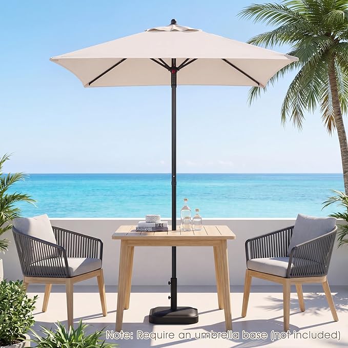 Tangkula 5 FT Patio Umbrella, Outdoor Table Market Umbrella with Quick-Release Button, 4 Sturdy Ribs, Fade Resistant & Waterproof Canopy, Sun-protective, for Garden, Poolside, Backyard
