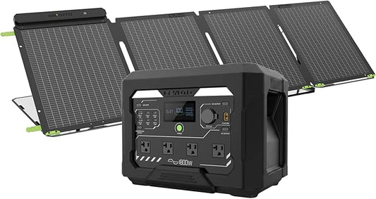 N1000 Solar Generator with 200W Solar Panel,1024Wh Portable Power Station 6H Fast Solar Charge, 25W Wireless Charger, LiFePO4 Battery for Home Backup, Off-Grid Camping