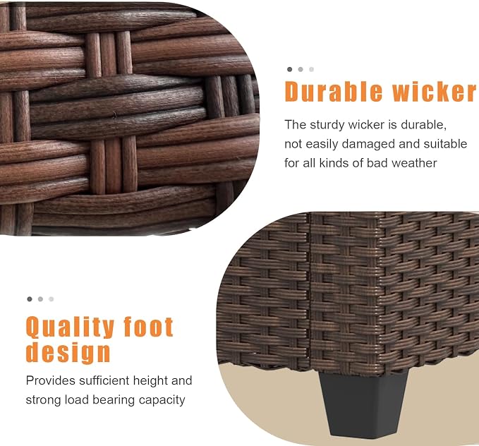 7 Pieces Patio Furniture Swivel Chairs Set, Outdoor Wicker Glider Rocking Chairs with Sofa Set