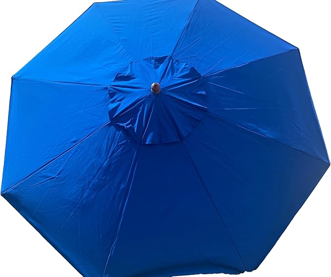 9' Octagonal Wooden Market Umbrella with Pulley System, Wood Frame, Maple Handle, Acrylic Canopy, UV Blocking, Patio Use